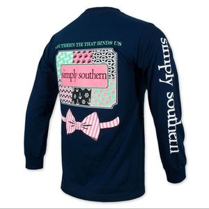 Simply Southern Navy LS Tee - Medium